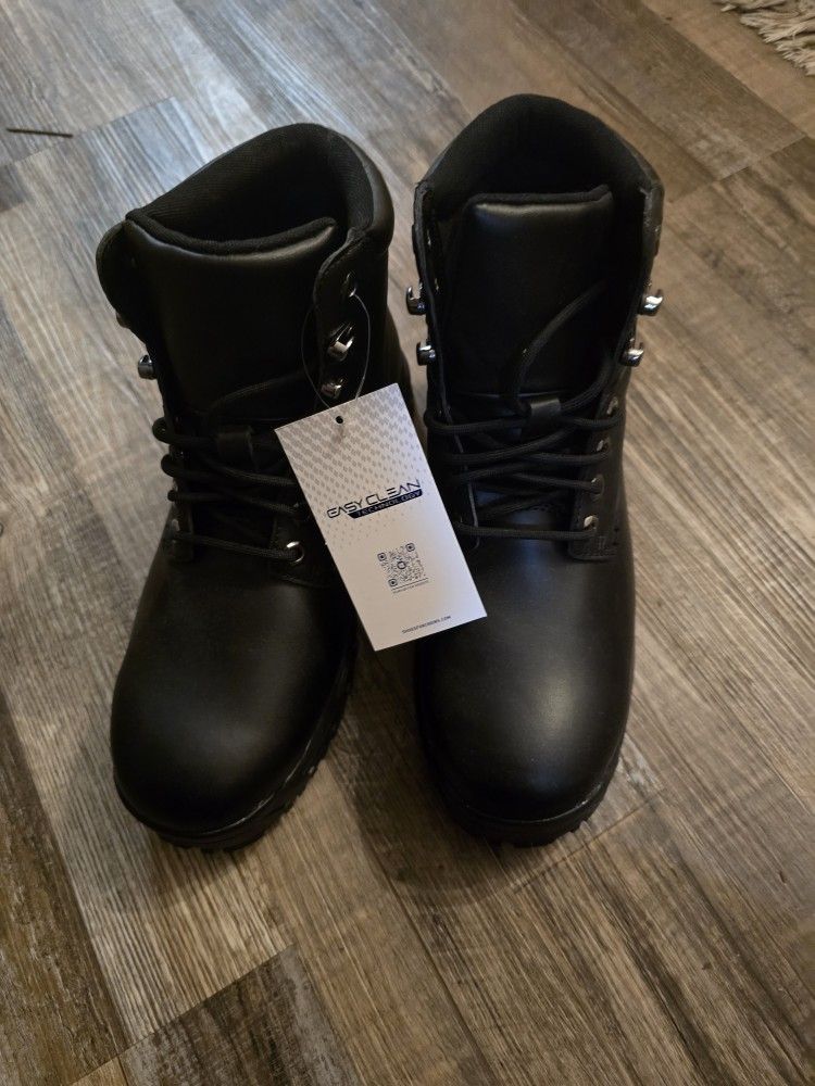 Women Steal Toe Boots, Size 10