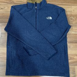 The North Face Men's Size M Campbell 1/2 Zip Fleece Pullover Blue Heather