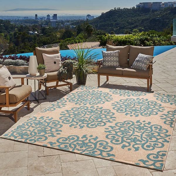 Studio By Brown Jordan Indoor Outdoor Rug 6 9 Collection Danu Studio By Brown Jordan Indoor Outdoor Rug 6 9 Collection Danu Color Aqua Grain