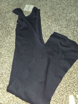 Navy Blue Ribbed Sleeveless Bodysuit