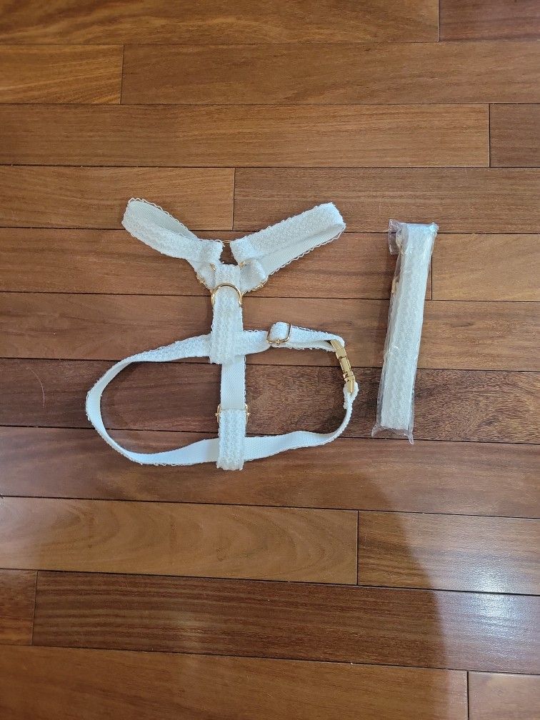 White Lace Dog Harness Size L