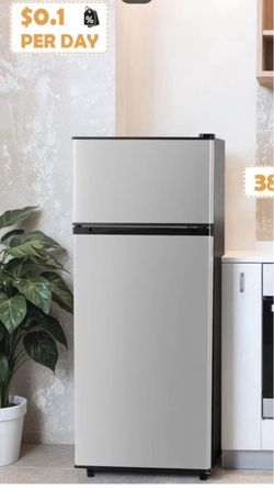 4.4 Cu.Ft Mini Fridge Freezer for Dorm/Office, 2-Door, Quiet