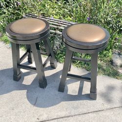 Pair Of Solid Wood Barstools 30”