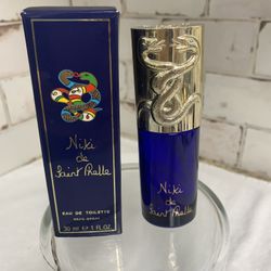 Niki De Saint Phalle 1 oz And 2oz Eau De Toilette Spray “Empty”Bottle in box. discontinued now