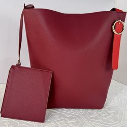 New ‘Who What Wear’ Red  Bucket Tote Purse