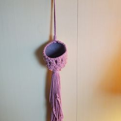 Hanging macrame handmade approx 3 " inch planter pots/ air plant pods