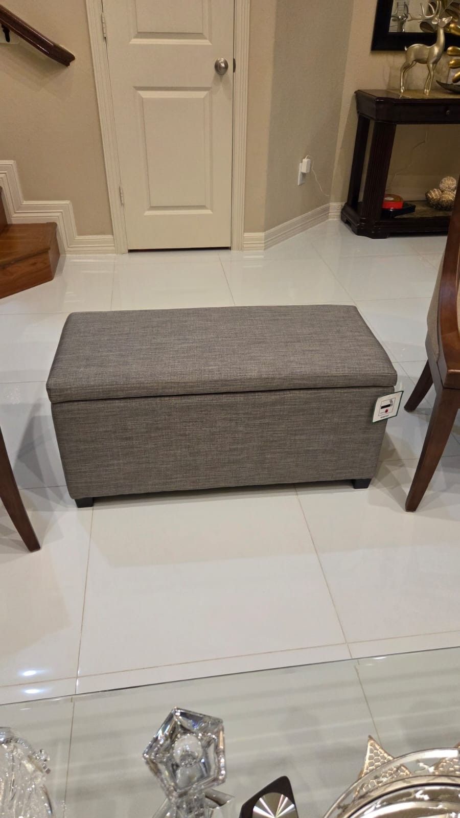 Amazon Basic 35.5 inch Wide Contemporary Rectangular Ottoman Bench with Storage in Slate Gray BRAND NEW