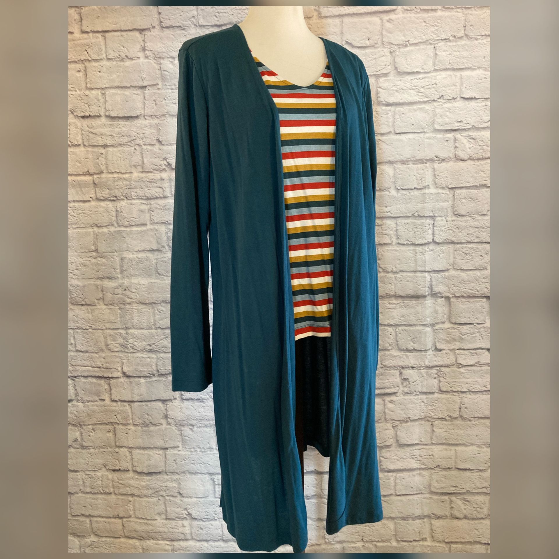 TIME and TRU One Piece Striped Top and Cardigan