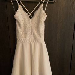 White Teen Dress Size S