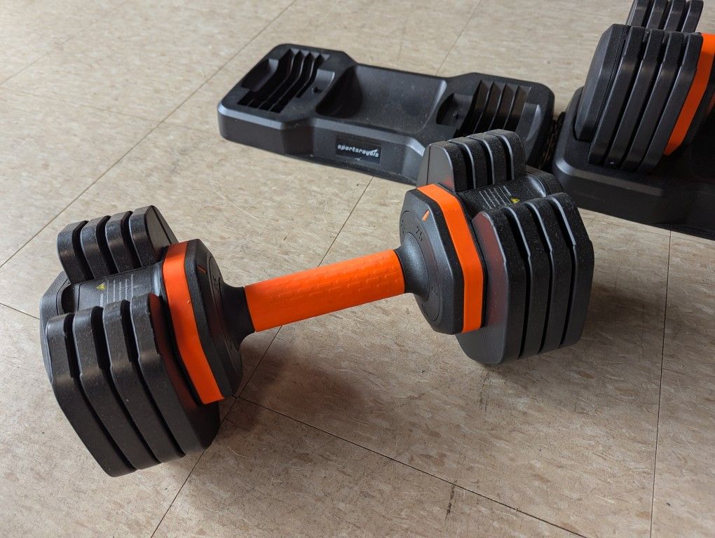 Pair of Adjustable Weight Dumbbells 5-25lbs