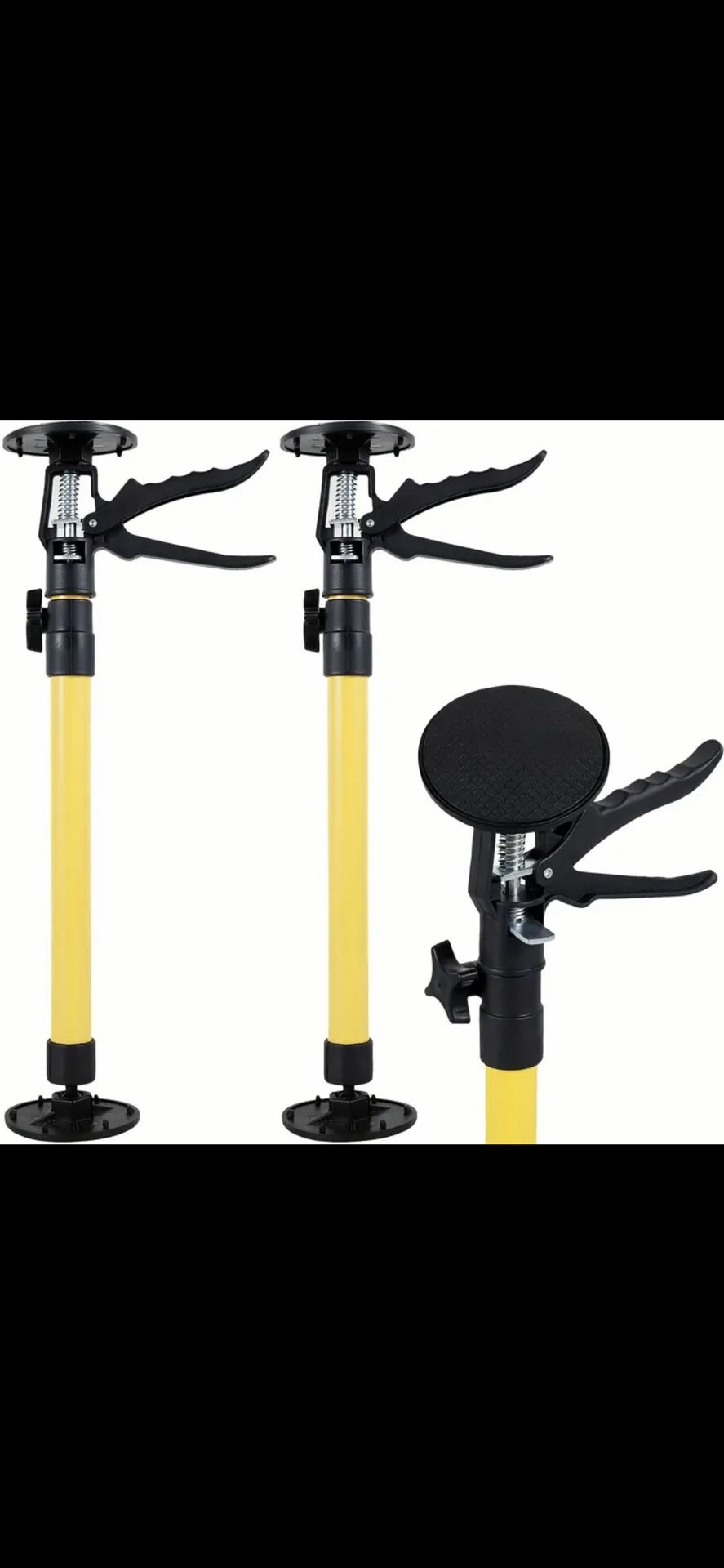 2PCS Telescoping Jack Support Rods - Adjustable Steel Construction Brackets for Lifting Drywall, Cabinets, and Cargo - Quick Adjustment, Third Hand Su