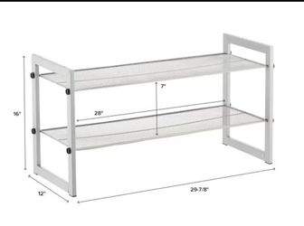 2 tier mesh shoe shelves  (one is missing one tightening screw) $15 FIRM for both!