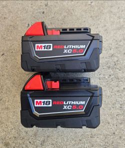 Milwaukee 18v batterries 5.0 ah price for both brand new