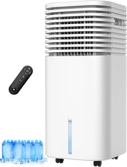 W404-Windowless Air Conditioner Portable 1800CFM w/4 Modes&3 Speeds, 15H Timer, 3 Gal Tank for 24H Cooling 600Sq.Ft, 120°Swing Swamp Cooler Air Condit