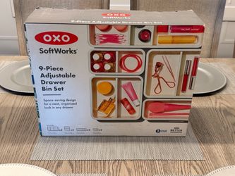 OXO SoftWorks 9-Piece Adjustable Drawer Bin Set