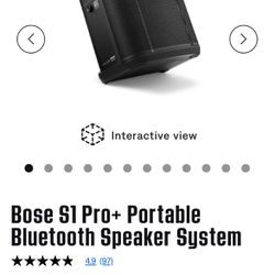 Bose S1 Pro+ Portable Bluetooth Speaker System