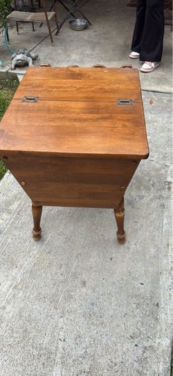 Antique Wooden Storage Box on Legs