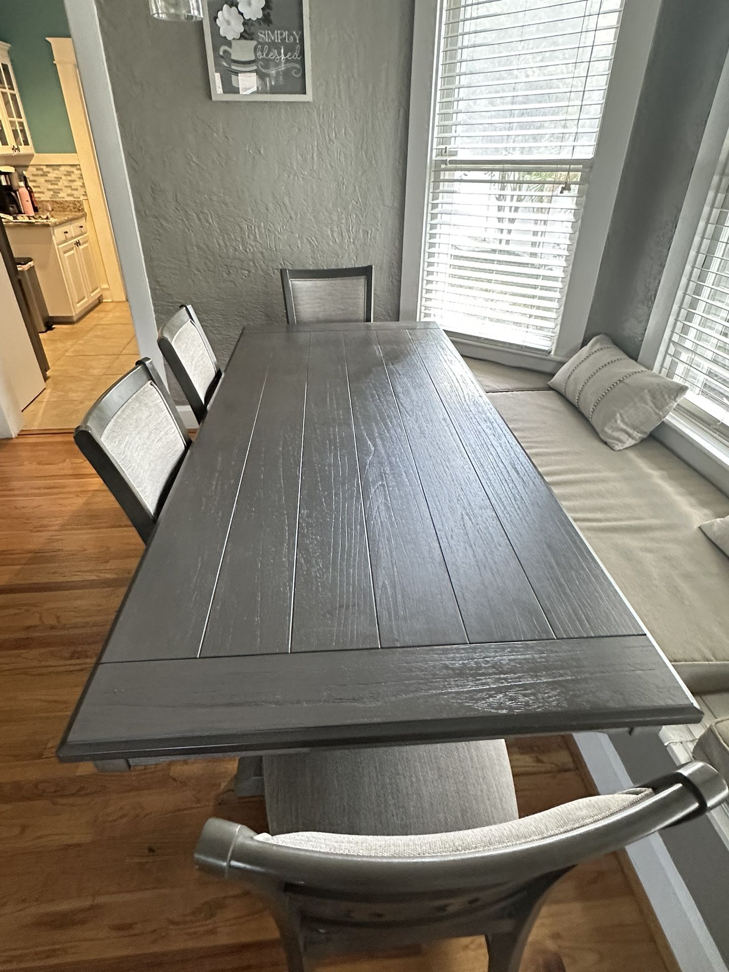 Dining Room Table with 4 chairs & matching cabinet