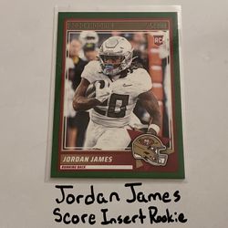Jordan James San Francisco 49ers RB Score Short Print Insert Rookie Card.