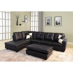 Brand New Sectional Couch With Storage Ottoman