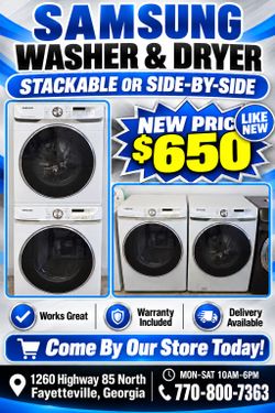 Samsung Washer & Dryer
(Works Great!!) Comes w Warranty
Delivery Available
