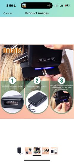 V Light Hair Extension Kit, uv Light Machine, Portable Fast Curing Hair Extension Glue V Light Wig Extension LED Lamp for Home Salon. (blcak machine)