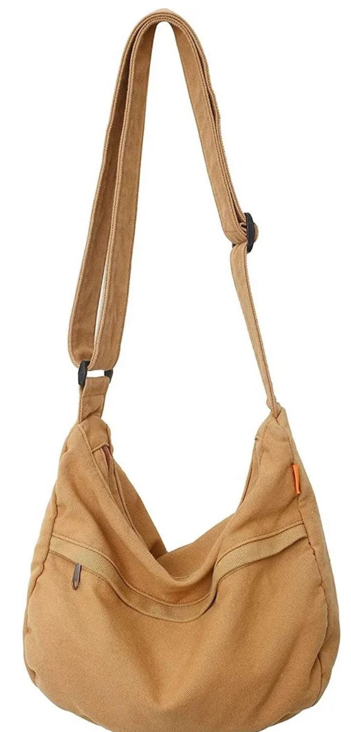 Unisex Canvas Messenger Bag Large Hobo Crossbody Bag