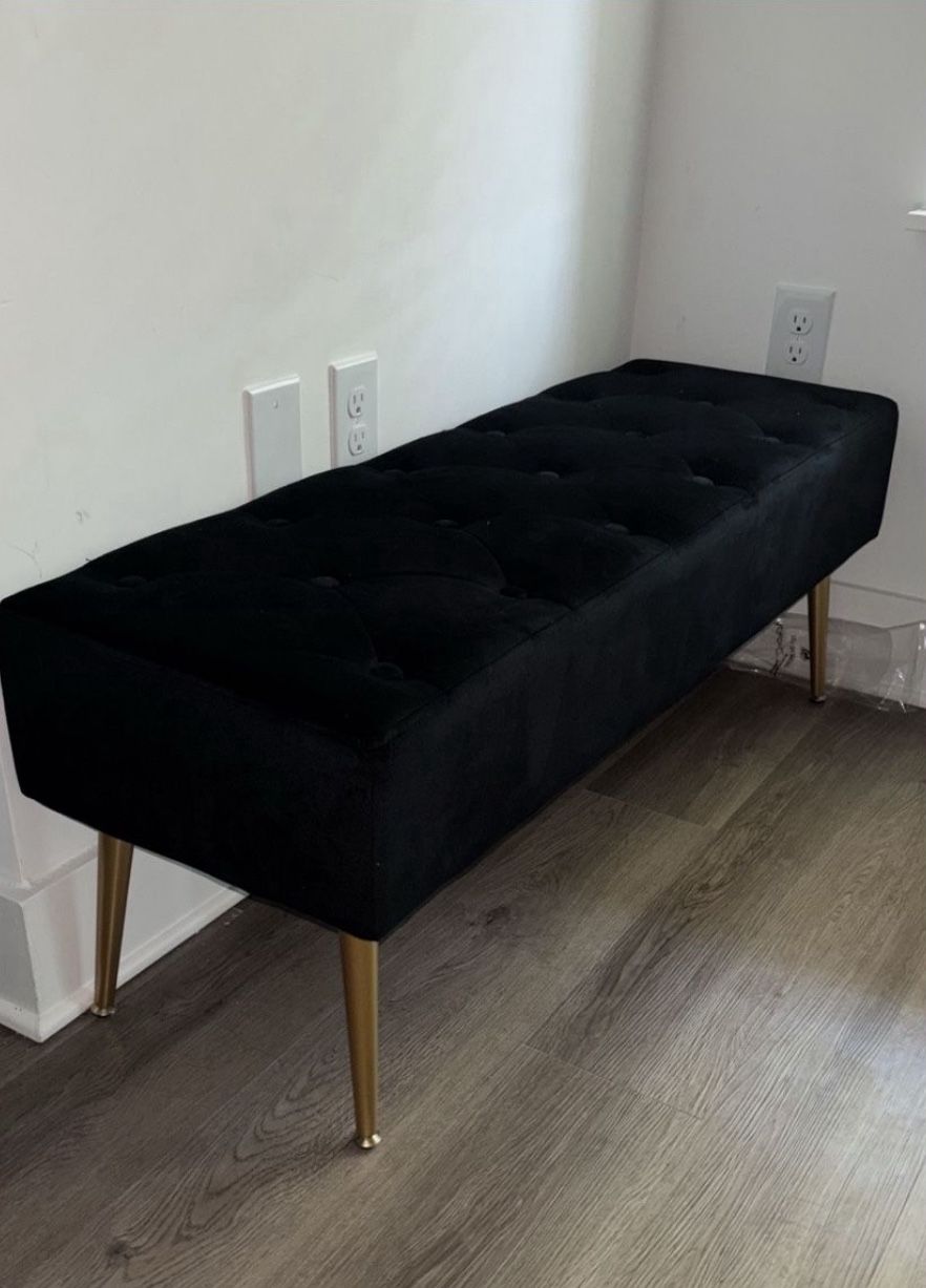 Gold And Black Sitting Ottoman 