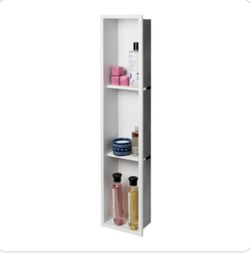 ALFI Brand ABNC0836-W 8" x 36" Matte Stainless Steel Triple Shelf Shower Niche - White - Open Box