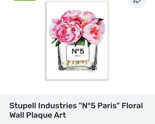 Stupell Industries "Nº5 Paris" Floral Wall Plaque Art