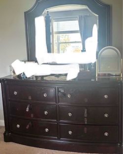 Solid Wood Dresser & Mirror