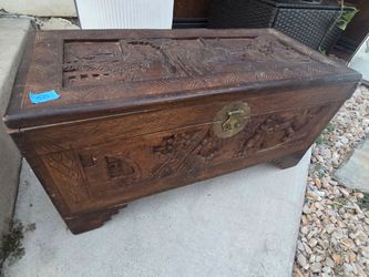 Antique Chinese Camphor Wood Hope Chest
