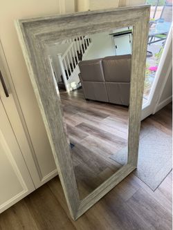 31.5” x 56” Gray Framed Mirror