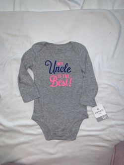 Girls 18 month Onesie Carter’s baby My Uncle is the Best!