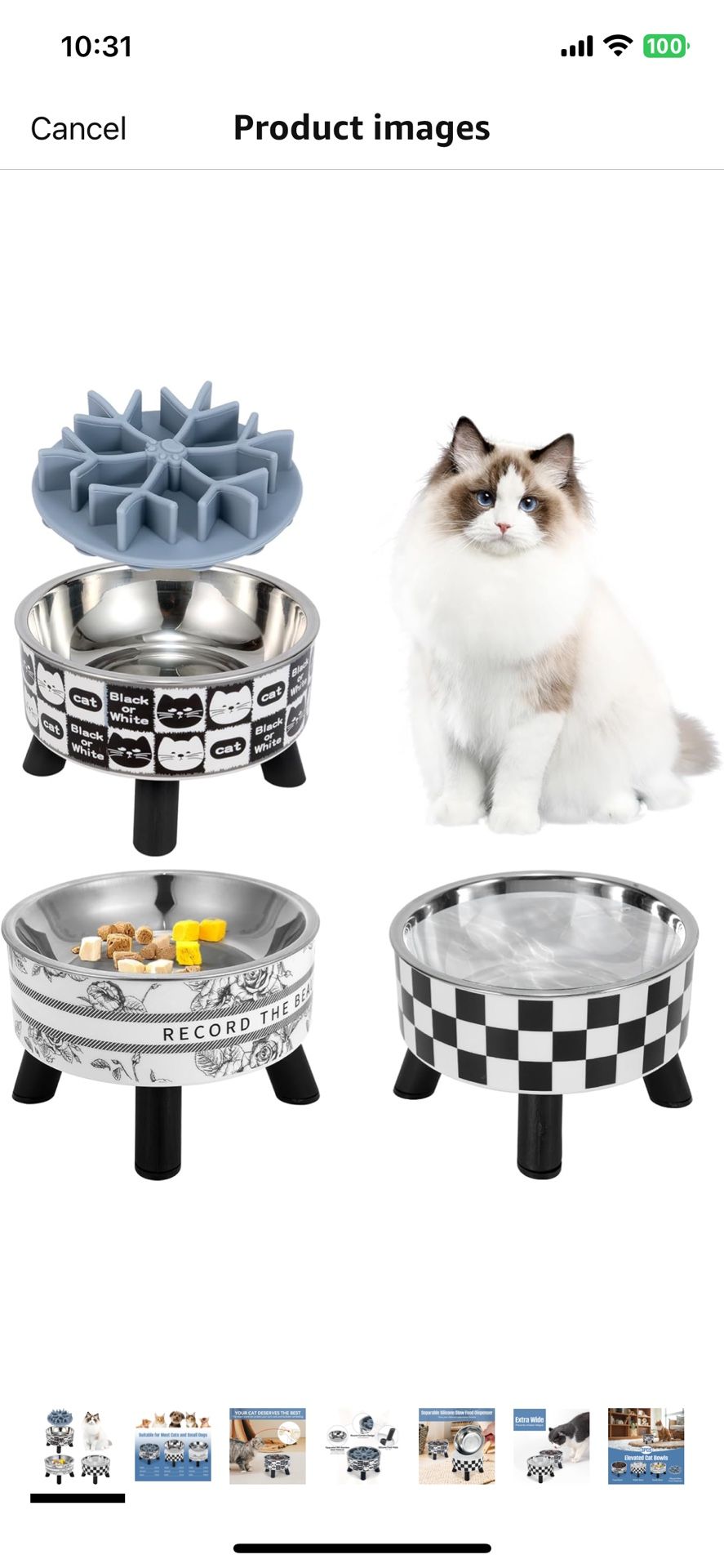 3PCS Elevated Cat Bowls with Slow Feeder, Wide Raised Stainless Steel Cat Dishes Plastic Stand Silicone Slow Food Dispenser, Whisker Friendly Pet Wate