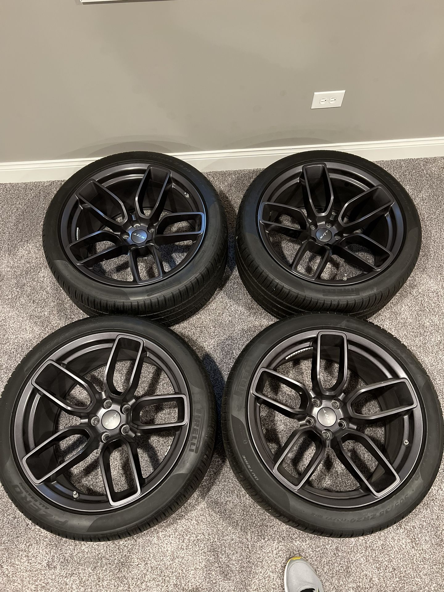 Set of 4 Devil’s Rim wheels & tires.