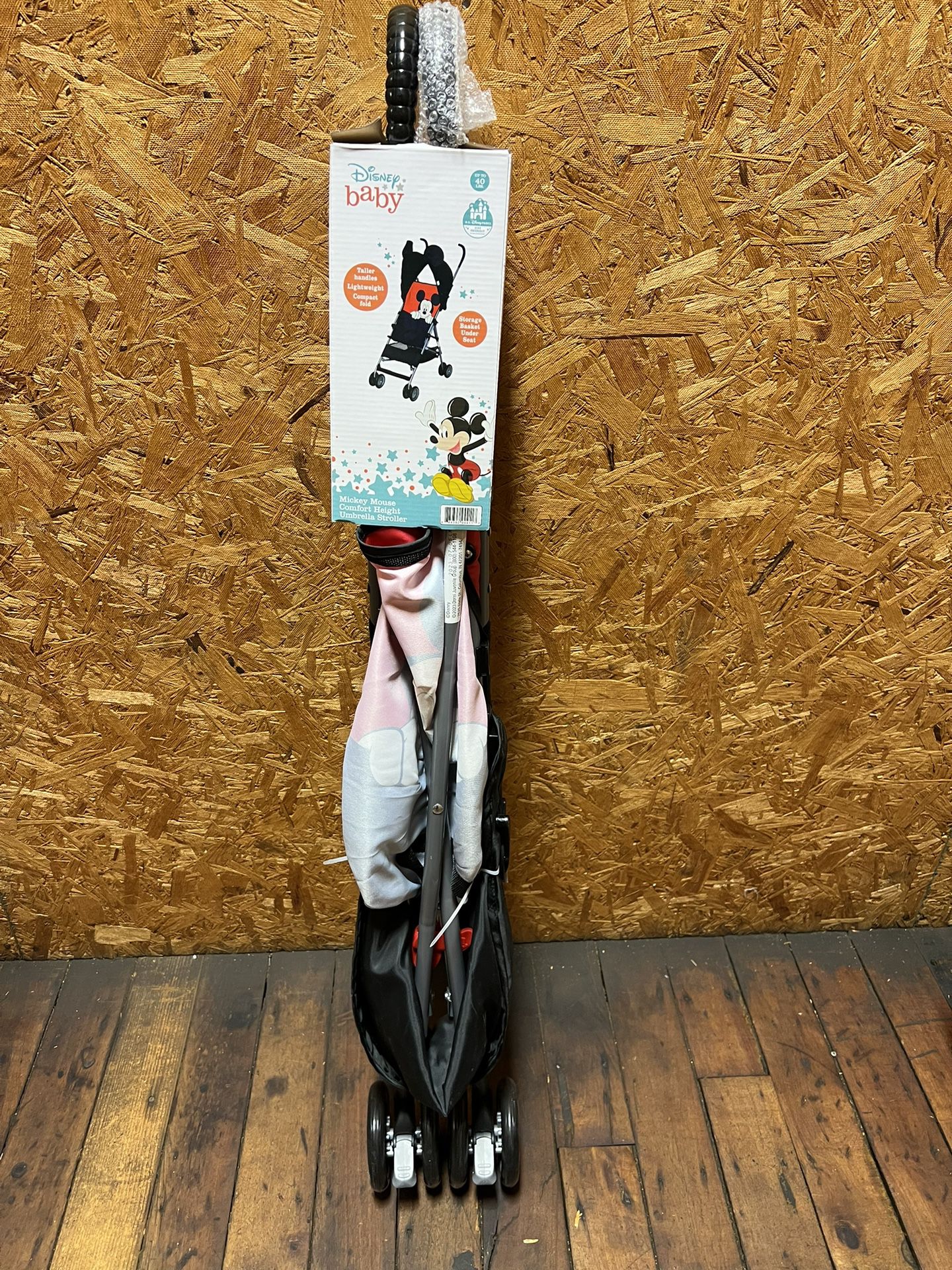Disney Baby Comfort Height Character Umbrella Stroller with Basket, Peeking Mickey *New*