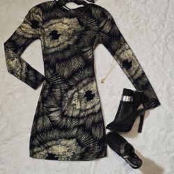 Mini Dress Gold And Black 