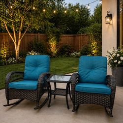 3pc rocking chair set with side table