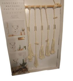 New Handcrafted Macrame Photo Clip 24 In X 16 In