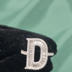 INTIAL "D" VVS D MOISSANITE AND 925 STERLING SILVER