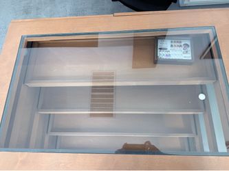 Custom build glass display, was used for barber shop. Solid wood