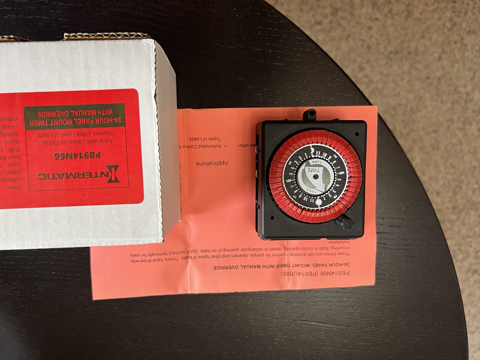 Intermatic PB914N66 / PB914UB66 24-Hr Panel Mount Timer 240V w/ Manual