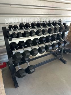 NEW DUMBBELLS 5-50 WITH RACK