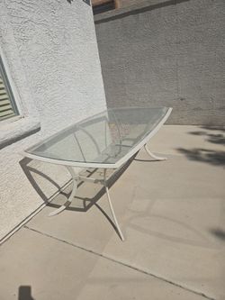 Outdoor Patio Dining Table Glass Top