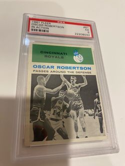 1961 Fleer basketball in action #61 Oscar Robertson, professionally graded PSF 5.