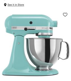 KitchenAid mixer- great turquoise blue color