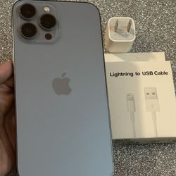 IPhone 13 Pro Max (128gb) Blue AT&T/ CRICKET, Excellent Condition 