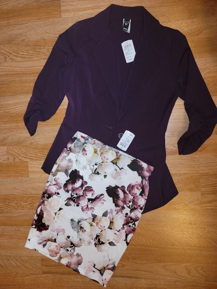 New Set Skirt And Coat Sz Small 