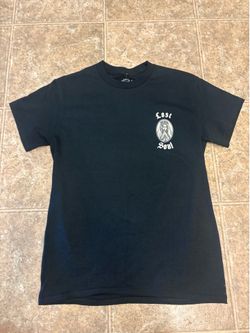 Black Lost Soul cotton t-shirt with white graphic of a figure with the words 'Lost Soul', size S